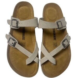 Cushionare Luna Lucky Cork Leather Slide Sandals Women's 9.5
